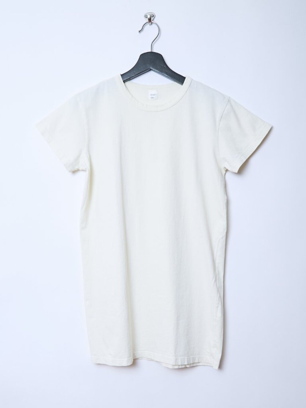 LESET Margo T-Shirt Boxy Mini Dress Ivory Small Casual Effortless Quiet Luxury